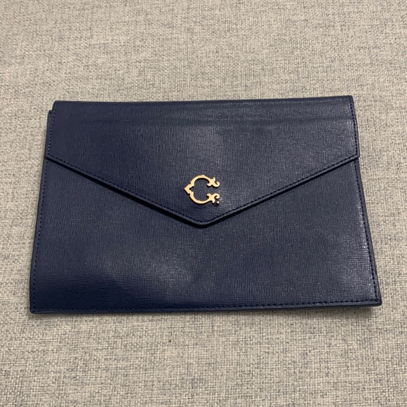 C. Wonder Faux Blue Leather E reader holder / Clutch - Picture 1 of 6